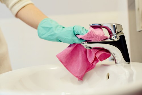 Cleaning team preparing a Lambeth flat for final inspection