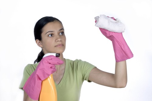 Local cleaning team working in a Lambeth apartment building